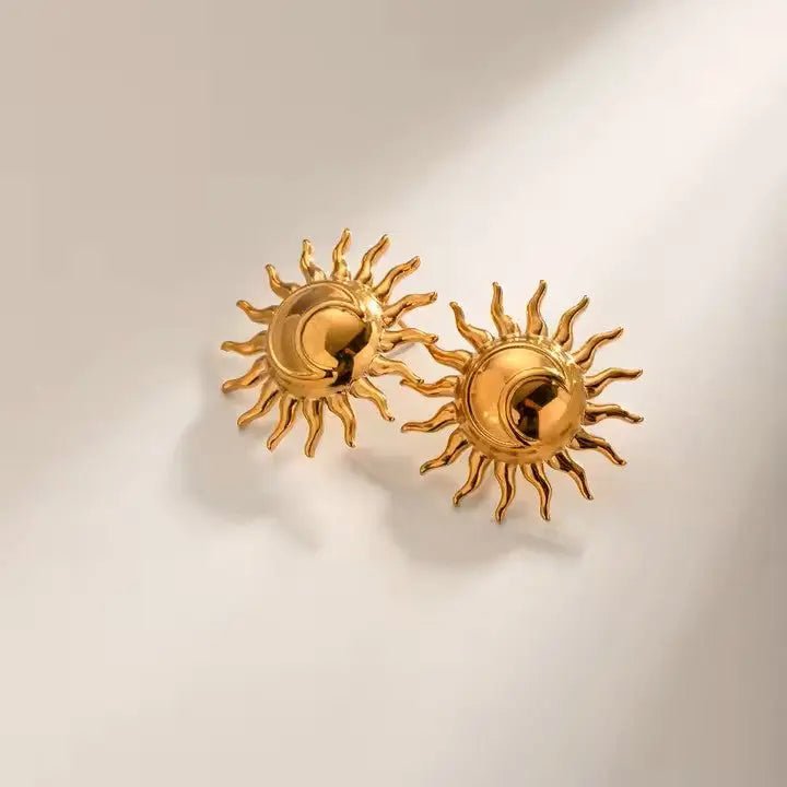 SABRA GOLD STUD EARRINGS - LAVISH JEWELS18k PVD GOLD EARRING