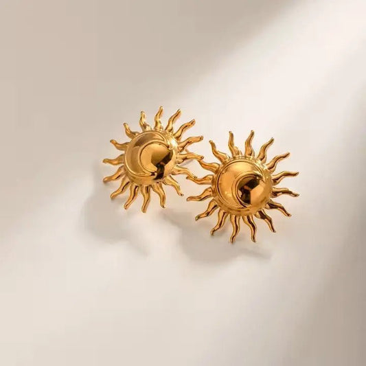 SABRA GOLD STUD EARRINGS - LAVISH JEWELS18k PVD GOLD EARRING