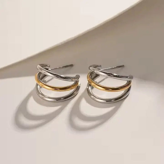 SAPHINA HOOP EARRINGS - LAVISH JEWELS18k PVD GOLD EARRING
