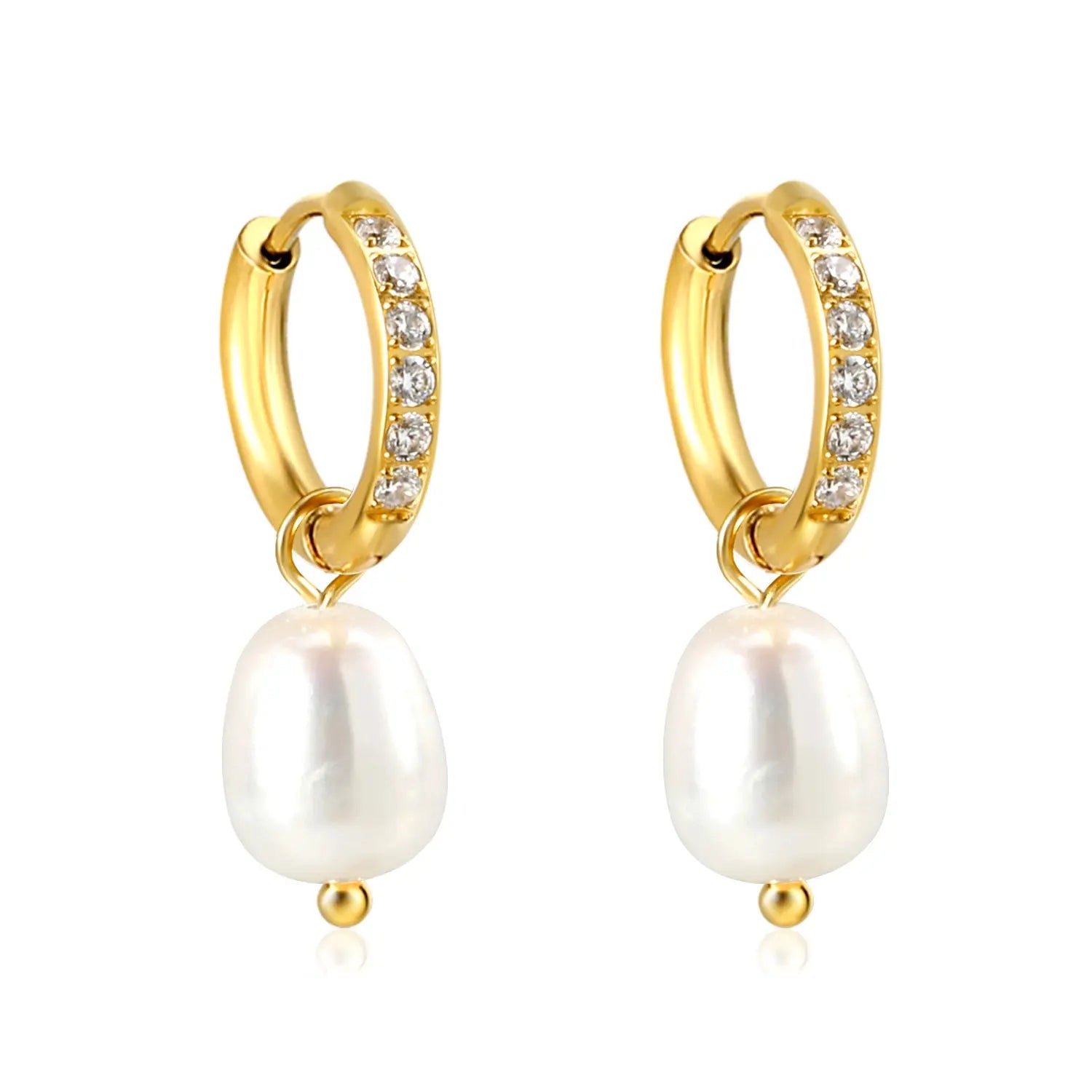 SELENE PEARL HOOP EARRINGS LAVISH JEWELS