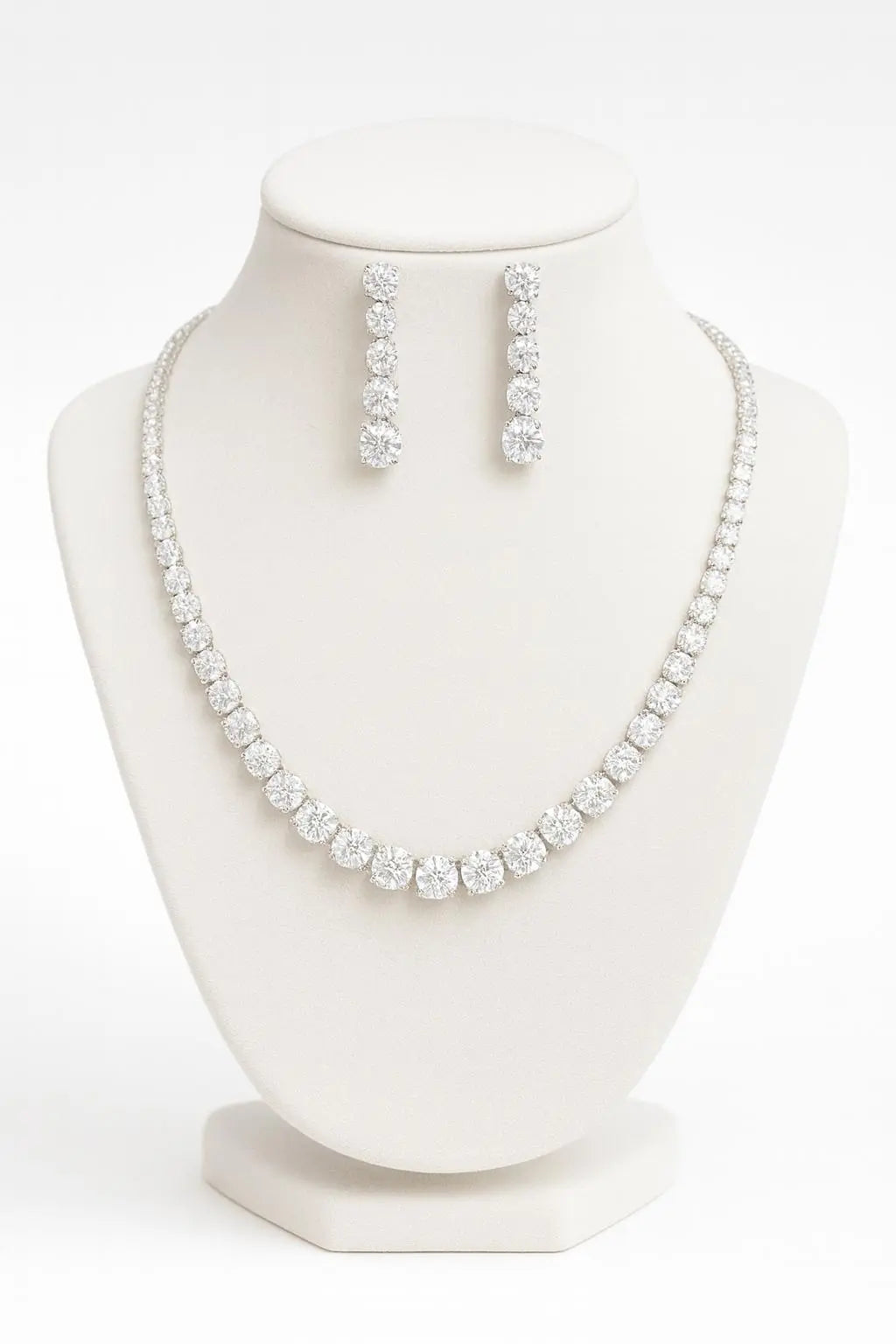 Solitaire Sparkle– CZ Necklace Set - LAVISH JEWELSSolitaire – CZ Necklace Set | Lavish Jewels