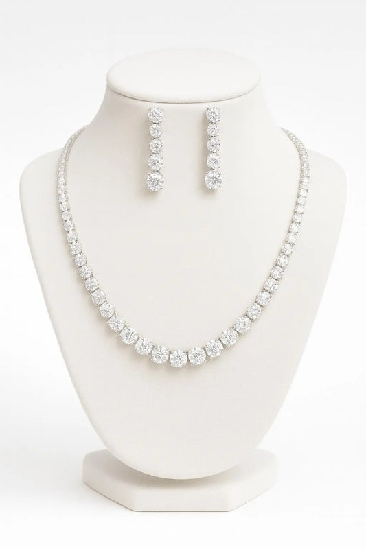 Solitaire Sparkle– CZ Necklace Set - LAVISH JEWELSSolitaire – CZ Necklace Set | Lavish Jewels