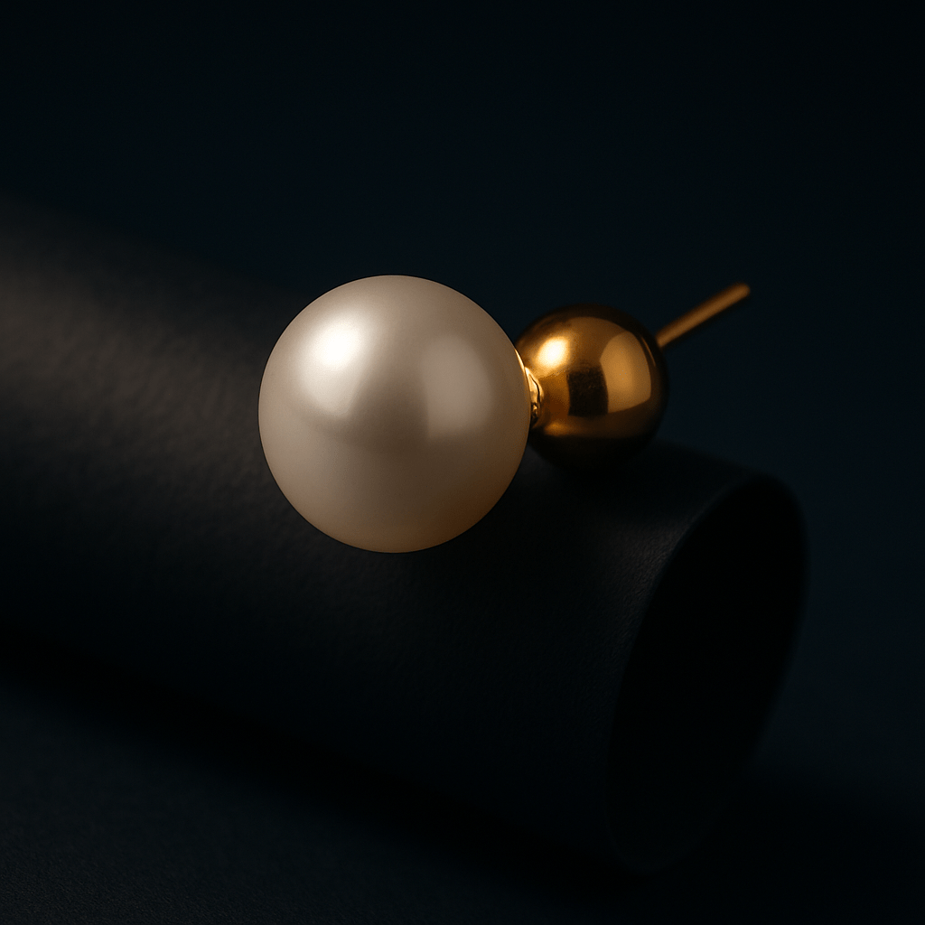 TARA PEARL STUD EARRINGS - LAVISH JEWELS18k PVD GOLD EARRING