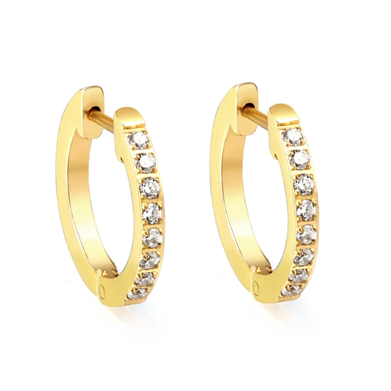TRACE MINI HUGGIE GOLD EARRINGS LAVISH JEWELS