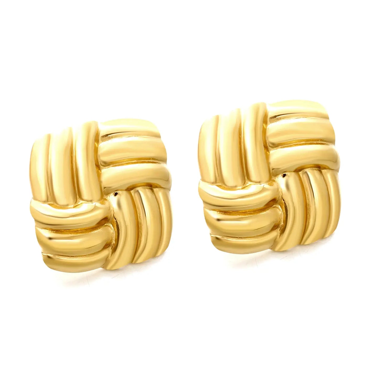 TWINE STUD GOLD EARRINGS LAVISH JEWELS