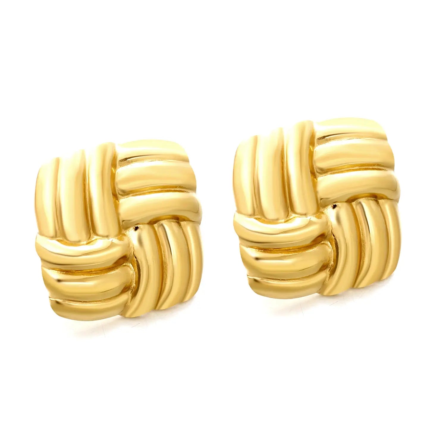 TWINE STUD GOLD EARRINGS LAVISH JEWELS