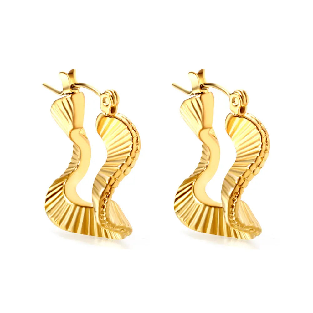 TWIST HOOP GOLD EARRINGS LAVISH JEWELS