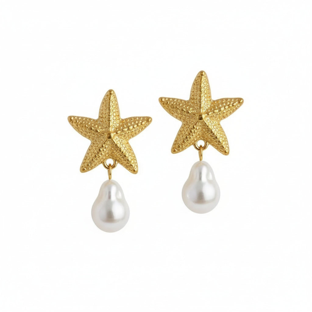VEIL STUD PEARL GOLD EARRINGS LAVISH JEWELS