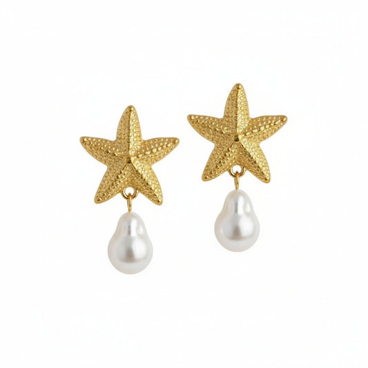 VEIL STUD PEARL GOLD EARRINGS LAVISH JEWELS