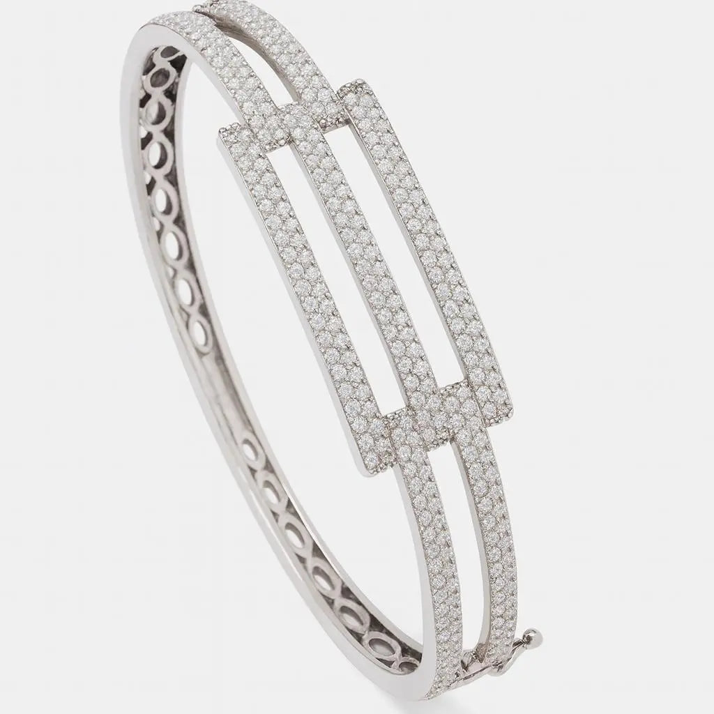 Vibia Ash – Classic AD Kada - LAVISH JEWELSVibia Ash – Classic AD Kada | Black Oxidised Silver Kada Bangle for Women