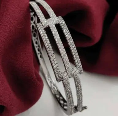 Vibia Ash – Classic AD Kada - LAVISH JEWELSVibia Ash – Classic AD Kada | Black Oxidised Silver Kada Bangle for Women