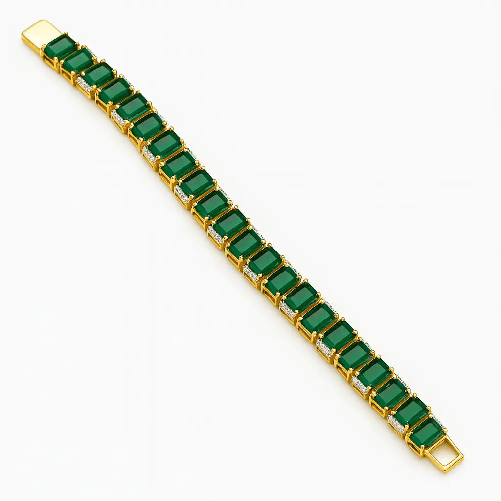 Ziva Green CZ Bracelet - LAVISH JEWELSZiva Green CZ Bracelet